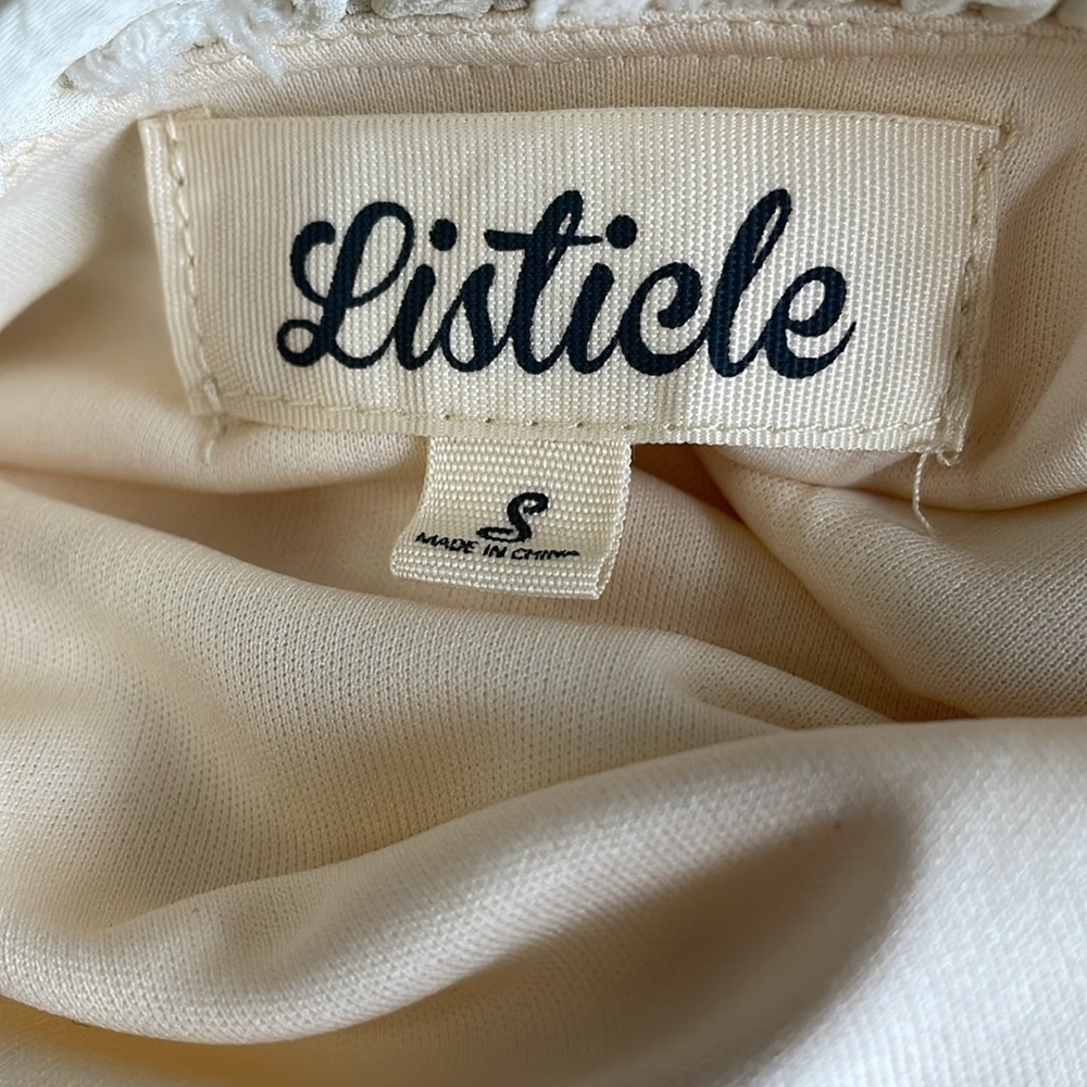 Listicle Cream Swiss Dot Mini Dress - Picture 6 of 9